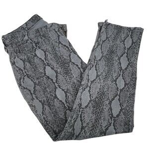 NYDJ Curves 360 grey & black snake print straight leg pants size 14 sized big
